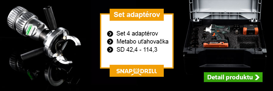 Snapdrill set adaptérov na rezanie otvorov v rure
